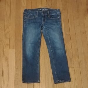 American Eagle 'artist'cropped jeans womens 4 low rise capri pants stretch denim